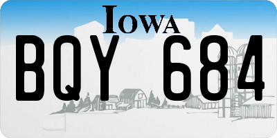 IA license plate BQY684