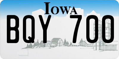 IA license plate BQY700
