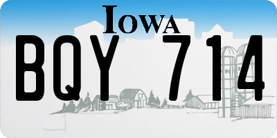 IA license plate BQY714