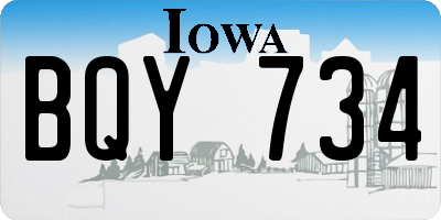 IA license plate BQY734