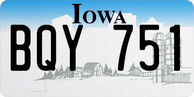 IA license plate BQY751