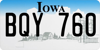 IA license plate BQY760