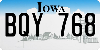 IA license plate BQY768