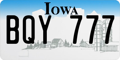 IA license plate BQY777