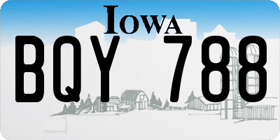 IA license plate BQY788