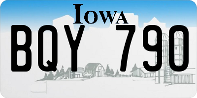 IA license plate BQY790
