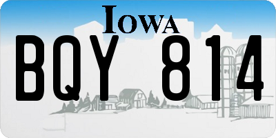 IA license plate BQY814