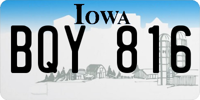 IA license plate BQY816