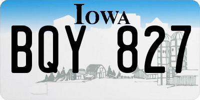 IA license plate BQY827
