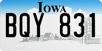 IA license plate BQY831