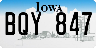 IA license plate BQY847