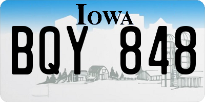 IA license plate BQY848