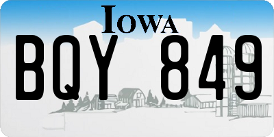 IA license plate BQY849