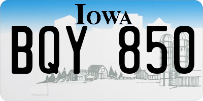 IA license plate BQY850