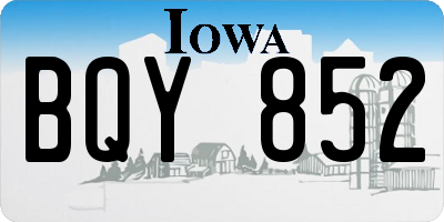 IA license plate BQY852