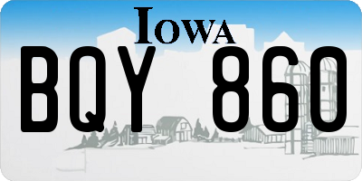 IA license plate BQY860