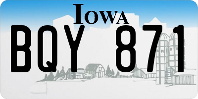 IA license plate BQY871