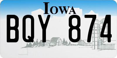 IA license plate BQY874