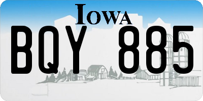 IA license plate BQY885