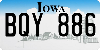 IA license plate BQY886