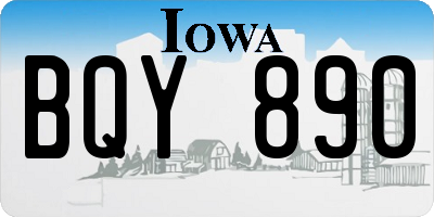 IA license plate BQY890
