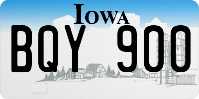 IA license plate BQY900