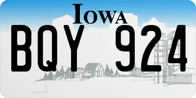 IA license plate BQY924
