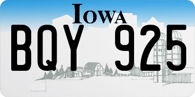 IA license plate BQY925
