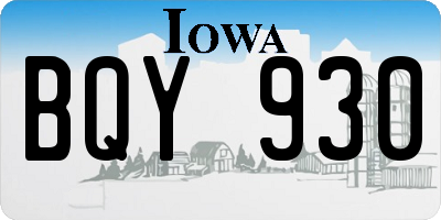 IA license plate BQY930