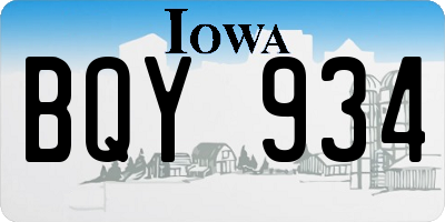 IA license plate BQY934