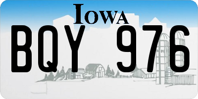 IA license plate BQY976