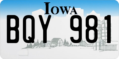 IA license plate BQY981