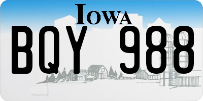 IA license plate BQY988