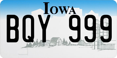 IA license plate BQY999