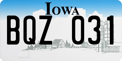 IA license plate BQZ031