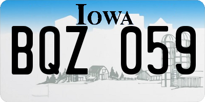 IA license plate BQZ059