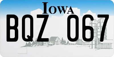 IA license plate BQZ067