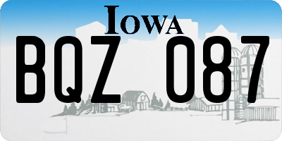 IA license plate BQZ087