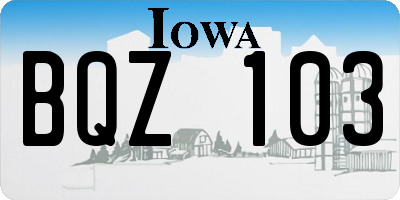 IA license plate BQZ103
