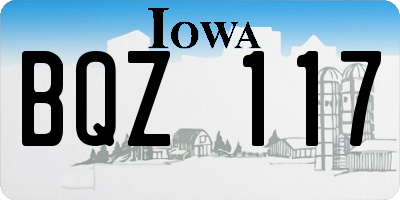 IA license plate BQZ117