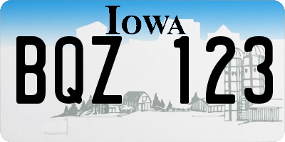 IA license plate BQZ123