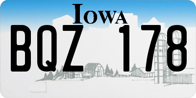 IA license plate BQZ178