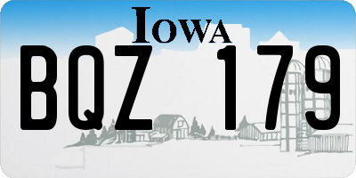 IA license plate BQZ179