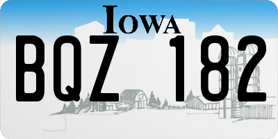 IA license plate BQZ182