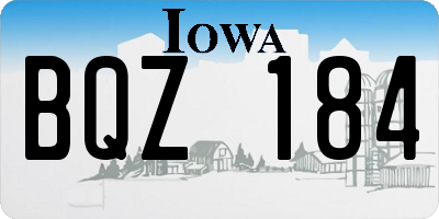 IA license plate BQZ184