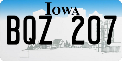 IA license plate BQZ207