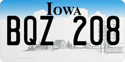 IA license plate BQZ208