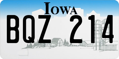 IA license plate BQZ214