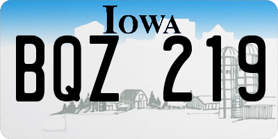 IA license plate BQZ219