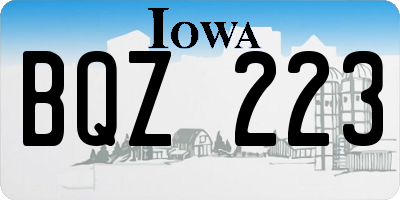 IA license plate BQZ223